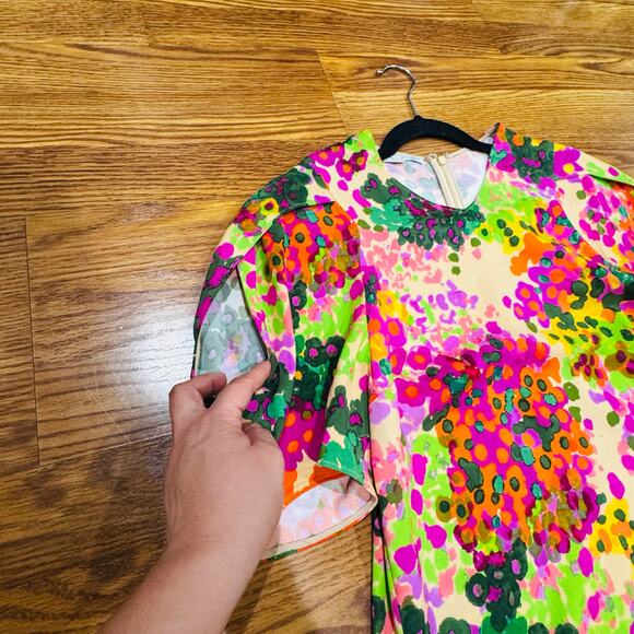 STELLA MCCARTNEY Silk Blend Malia Puff-Sleeve Floral Dress 42 - Picture 16 of 16